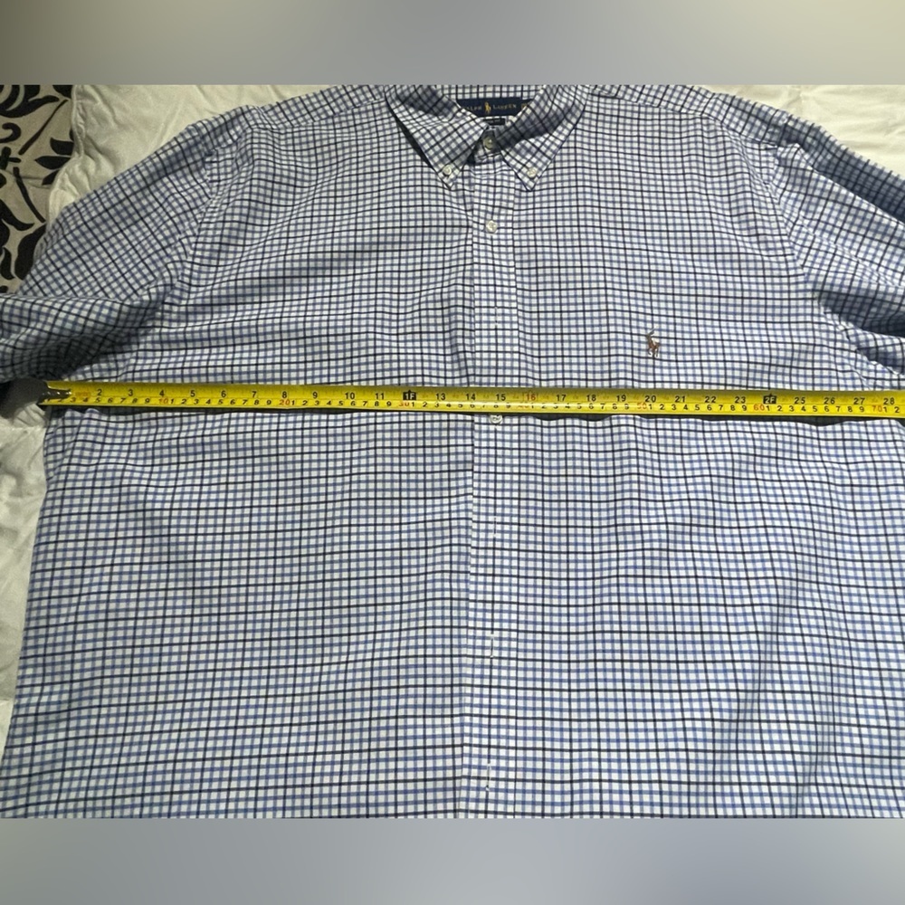 Ralph Lauren Blue Label Blue Checkered Men's Shirt Size 2XLT - Picture 4 of 6